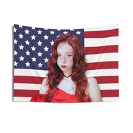 Cross-Border Supply Aespa Winter Redhead Kpop American Flag Flag Birthday Gift and Concert Merchandi