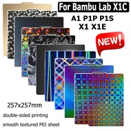For Bambu Lab Build Plate P1P P1S A1 X1 X1-Carbon PEI Sheet New Spring Steel Double Sided Heated Bed