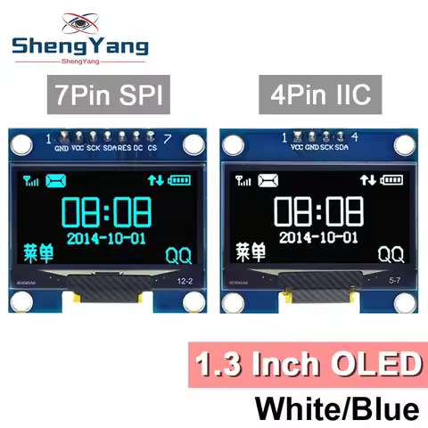 TZT 1.3 inch OLED module SPI/IIC I2C Communicate white/blue color 128X64 1.3 inch OLED LCD LED Displ
