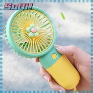 SUQI Handheld Fan, Flower Decor 5 Blades Cute Fan, Mini USB Rechargeable Wind Power USB Fan Travel