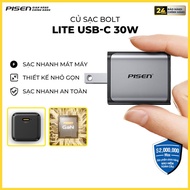 Bộ sạc nhanh cao cấp PISEN BOLT Lite 30W USB-C GaN - TP-C62 - Sạc Siêu Nhanh Cho Điện Thoại & Laptop