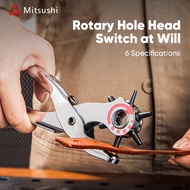 Mitsushi Belt Hole Puncher 6 Sizes Revolving Punch Pliers Hole Leather Puncher 2.5-5mm