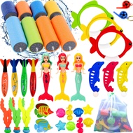 ASONA Pool Diving Toys for Kids Toddler Age 3-4 4-8 8-12 Swim Toys Set with 4 Water Squirt Gun, Merm