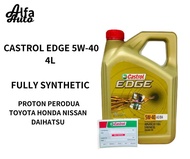 Castrol EDGE 5W40 4L Fully Synthetic Engine Oil 5W-40 Minyak Hitam For Proton Toyota Honda Nissan Perodua Original