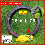 Ban sepeda ukuran 18x1.75 swallow luar dalam  ban luar sepeda bmx 18