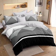 PROYU – 7-in-1 Cadar Corak 2Tone Set With Comforter | King, Queen, Single | Premium Cotton Bedding B
