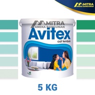 CAT TEMBOK INTERIOR AVITEX 5 KG / WARNA HIJAU TOSCA GREEN Berkualitas