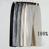 2023 New Mens Cotton Linen Large Size 14 Color Pocket Men's Trousers Casual Home Pants Long Tube Solid Casual Pants S-5XL Q312