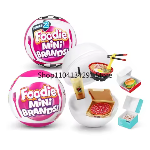 ZURU Mini Brands Foodie Series 1/Series 2 Mystery Surprise Capsule Ball Real Miniature Fast Food Bra