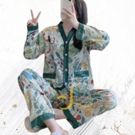 JS -  Set Shirt Sleepwear Wanita Dewasa Muslimah Rumahan Looks Kekinian Musim Dingin Winter Long Sle