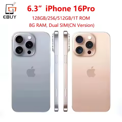 Apple iPhone 16 Pro 6.3" Dual SIM Card Cell Phone Retina XDR OLED Face ID A18Pro 128GB/256/512GB/1T 