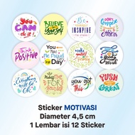 Motivational Quote Label Sticker Motivational Quote Sticker Diameter 4.5 cm (12 pcs/sheet)