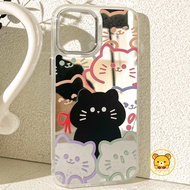 Black Cat Mirror Phone Case For Realme GT 7 5 Pro 3 Neo 7X 7 6 5 SE 240W V70 V60 V60S V23 V23i 5G P4