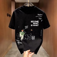Hua Kemei Summer Retro Street Print Loose Heavy Duty Short Sleeve T-Shirt