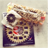 DID 428 CHAIN SET ONE SET RANTAI GOLD UNTUK YAMAHA/HONDA SPROKET (SBK)