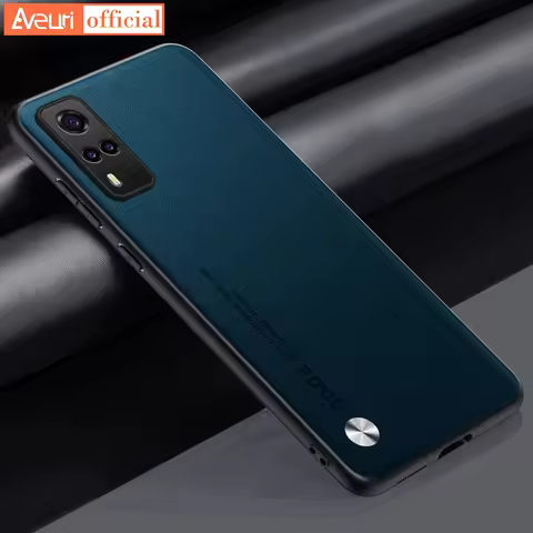 For Vivo Y31 Y51 Y53S 4G Luxury PU Leather Case For Vivo Y31 2021 Back Cover Matte Silicone Full Pro