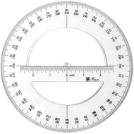 White 360 Degree Protractor Round Ruler Gauge Angular Drafting Tools Circle Protractor for School Ed