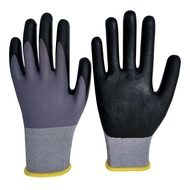 15Needle Nylon Spandex Nitrile Ultra-Fine Foam Nylon Gloves Gardening Site Sea Driving Gloves Dipped Nylon Nitrile