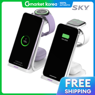 Sky | Pil W55 3-in-1 Phone Watch Fast Wireless Charger iPhone Galaxy