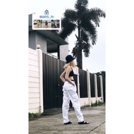 กางเกงคาร์โก้สำหรับผู้ชายกางเกงคาร์โก้ผู้ชายกางเกงสีขาว TOKIO By UKIYO (กางเกงคาร์โก้สำหรับทุกเพศ) (