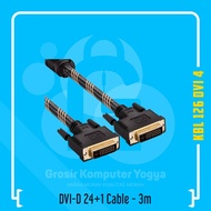 DVI-D Dual Link 24+1 Male to Male Braided Cable DVI Cable - 3m