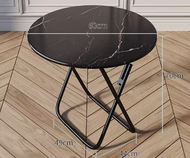 可折疊桌簡易木圓桌(黑理石)(尺寸:高70CM,寬60CM)