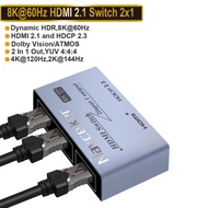 2023 8K 60Hz HDMI Splitter 2 In 1 Out 4K 144Hz HDMI 2.1 Switch Adapter for Xiaomi Mi TV Box PS5 PS4 