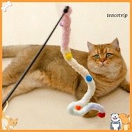 [vip] Cat Teaser Stick Long Handle Soft Color Plush Ball Bite-resistant Cat Playing Teaser Wand Toy 