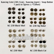 Snap Button 230 (1cm) Snap Button/ Snap Button/ – 1 pack contains 5 gross (-/+720 sets)