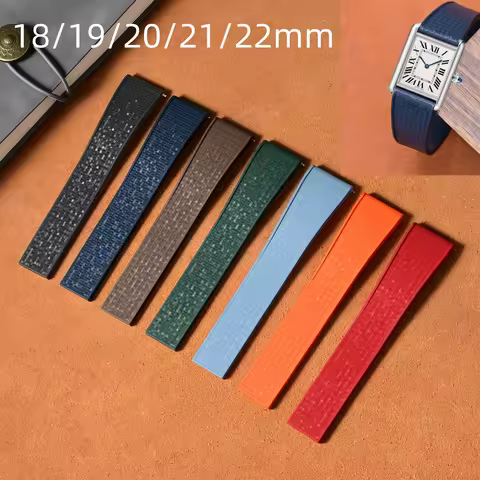 18/19/20/21/22mm New Fluororubber FKM Watch Strap Folding buckle watchband Quick Release bracelet fo