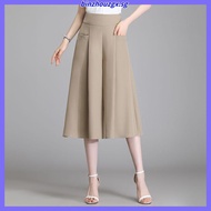 Eyouth 10123 Ladies wide leg pants High waist women casual pants culottes 3/4 length