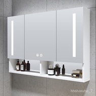 ‍🚢Alumimum Smart Bathroom Mirror Cabinet Bathroom Defogging with Light Storage Organizer Mirror Wall Mountable Shelf Mir