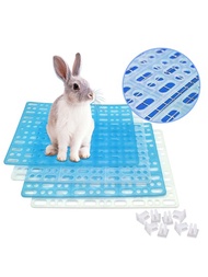 1入組具咬碎防護功能的兔籠塑膠網格墊,防止漏尿,保護兔腳,防滑,適用於各種尺寸的鐵絲籠,安全且光滑