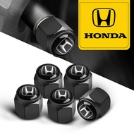4 Pieces Anti-theft for Honda Accord CRV Jazz Beat Civic City EX5 RS150 Odyssey Crosstour Zinc Alloy Car Tire Accessories Valve Stems Caps with One Wrench Keychain