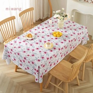 100*140/140*180/140*220cm Flowers Waterproof Oil Proof PVC Rectangular Table Cloth Home Dining Table