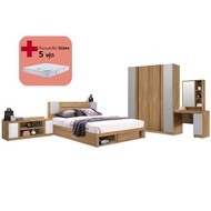 Koncept Furniture ชุดห้องนอน ขนาด 5 ฟุต รุ่น Monteo สีโอ๊ค