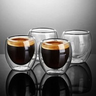 Pek 4 Kaca Dinding Double Latte Cappuccino Espresso Cawan Kopi Bodum Cawan 250Ml
