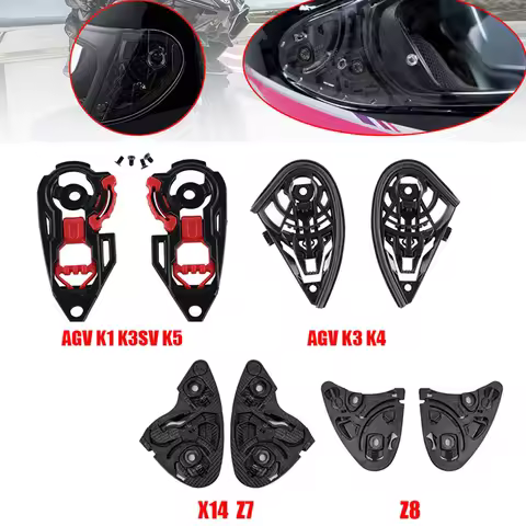 Pair Motorcycle Helmet Visor Shield Gear Base Plate Lens Holder For AGV K1 K3SV K5 / K3 K4/X14 Z7 /Z