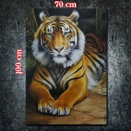 POSTER JUMBO UKURAN 100 X 70 CM TEMA HARIMAU / LUKISAN CETAK HARIMAU HR11 / POSTER CETAK HARIMAU / H