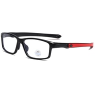 แว่นตาตัดสีฟ้าสปอร์ตสำหรับผู้ชายผู้หญิงกรอบแว่นตาสี่เหลี่ยมยืดขา TR90กรอบแว่นสายตาพร้อมอะไหล่เลนส์