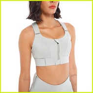 ❤ ✴ ◊☜ Fit.HER Magic Velcro Sports Bra Freely Adjustable Large Zipper Vest Style Fitness High Stren