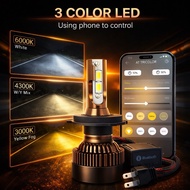 Headlight H4 H11 H8 3color APP Control Tri-Color LED Headlight 3000K 4300K 6500K