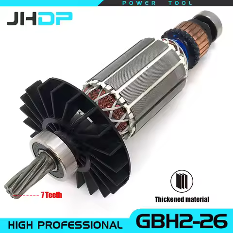AC220V 7T Motor Armature Replace For GBH2-26 GBH 2-26 DRE DFR Rotary Hammer Spare Parts With Bearing