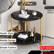 Dream Home Nordic Marble Side table Ikea Round Coffee Table Small bedside Table Meja Kopi Meja Tepi 