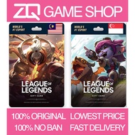 Malaysia Singapore PC LOL RP Riot Point Card [Instant]