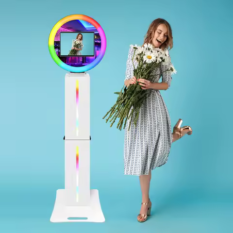 iPad Photobooth Machine For 10.2''/10.5''/11''/12.9''/13'' Weddings Party Events Portable LED Photo 