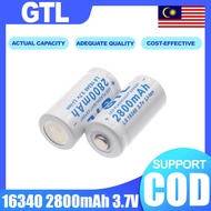 【COD】GTL 3.7V 2800mAh Lithium Li-ion16340 Battery CR123A Rechargeable Battery with