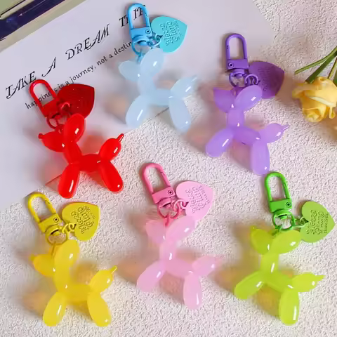 Balloon Dog Keychain Models for Girls Sweet Ins Style Balloon Dog Phone Chain Key Buckle Accessories