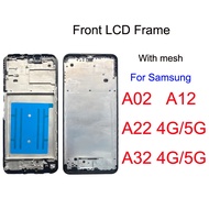 Original Front LCD Frame For Samsung Galaxy A02 A12 A22 A32 4G 5G With Mesh