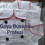 MERAH JUMBO White Chef Jacket 2XL Ld 130 cm Chef Jacket long sleeve red list 2 XL